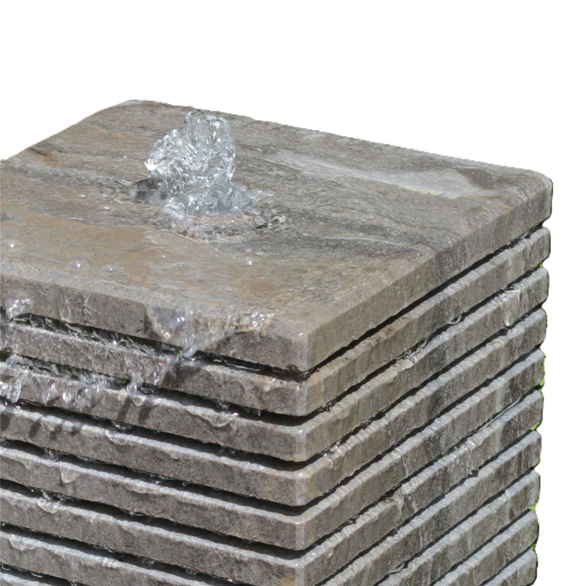 Quellstein Würfel Blaustein 50cm Gartenbrunnen Springbrunnen Komplettset