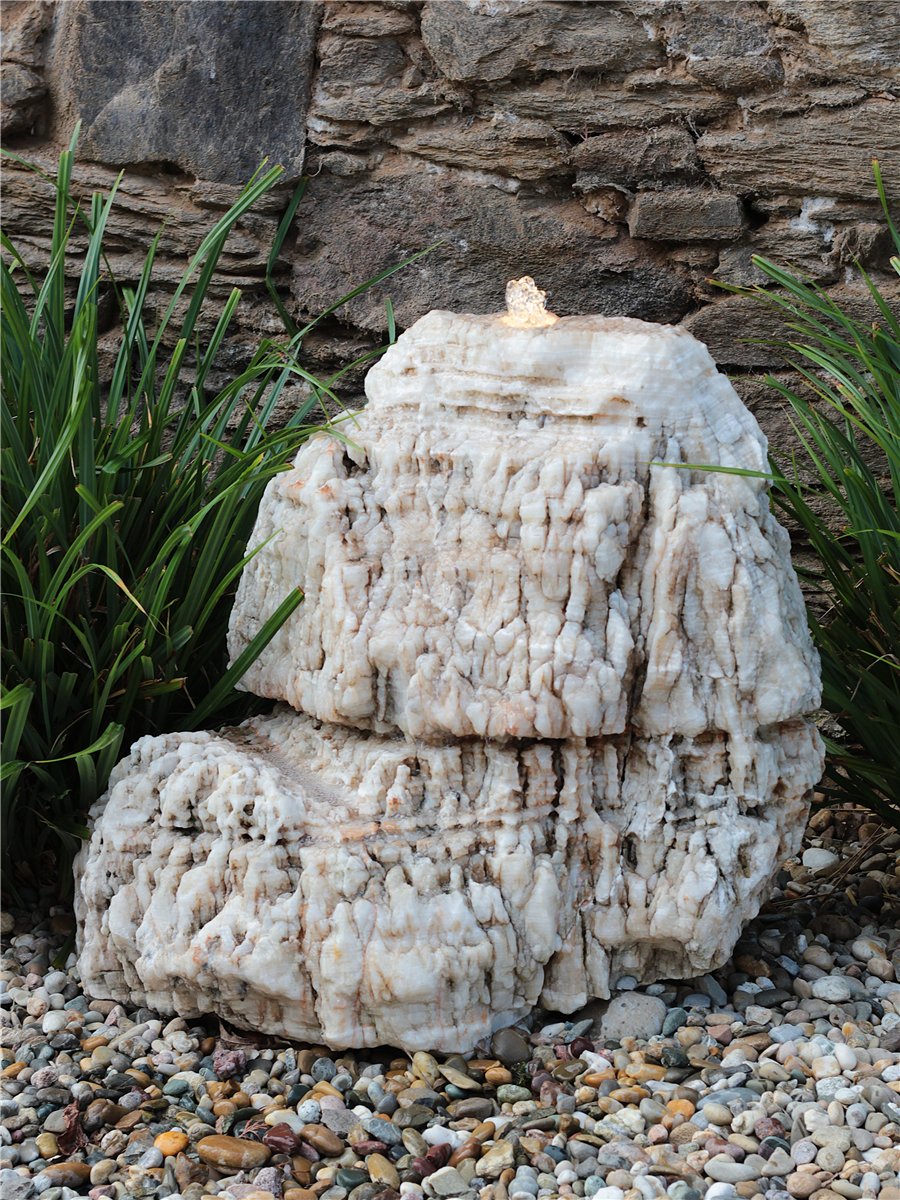 Quellstein Onyx Marmor 75cm Naturstein Gartenbrunnen Springbrunnen Set