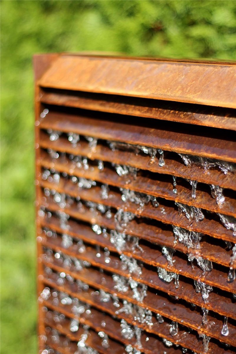 Cortenstahl Wasserwand Lamelle 150cm Edelrost Gartenbrunnen Komplettset