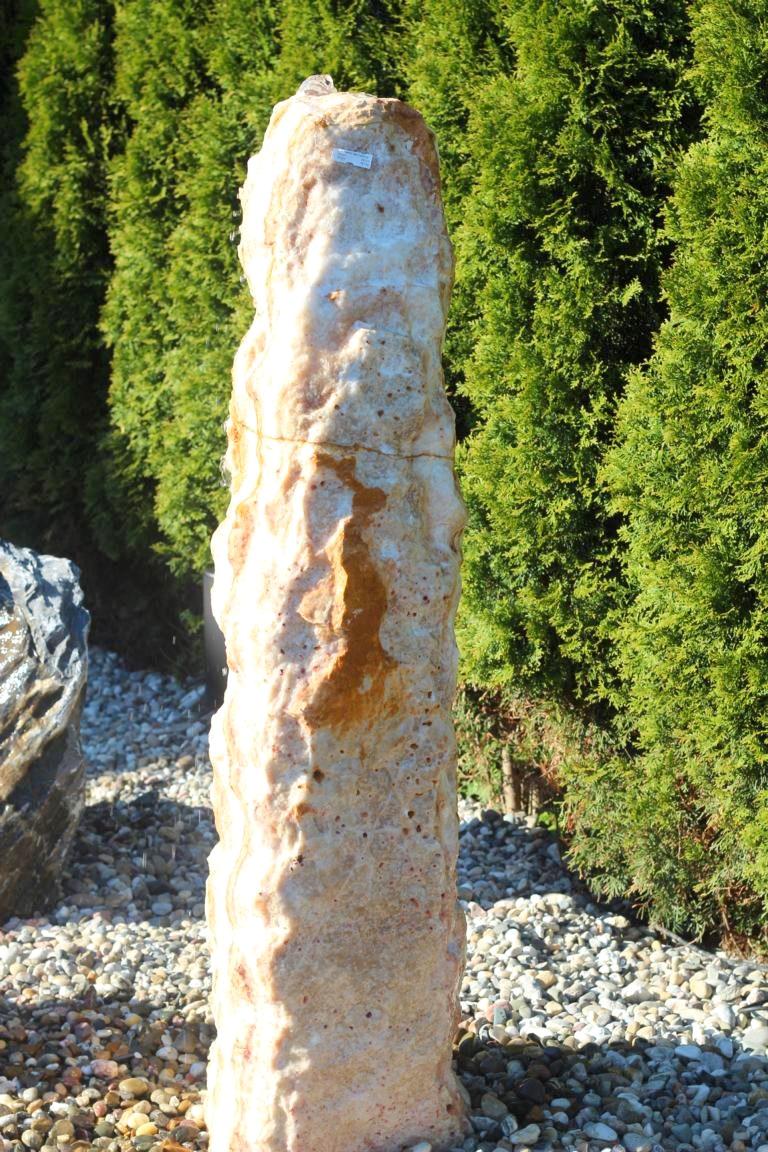 Wasserspiel SET Quellstein Monolith 142cm Onyx Marmor Gartenbrunnen inkl. Pumpe